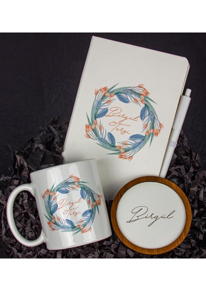 Kişiye Özel Defter Kalem Kupa ve Bardak Altlığı Hediye Seti 103871