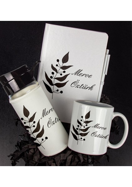 Kişiye Özel Tasarım Defter Kalem Matara ve Kupa Hediye Seti 104828