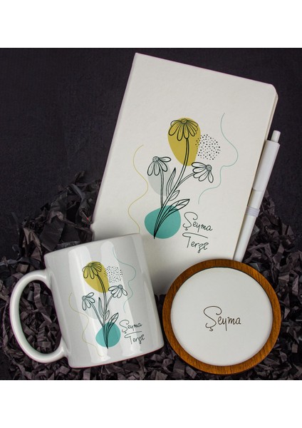 Kişiye Özel Defter Kalem Kupa ve Bardak Altlığı Hediye Seti 103676