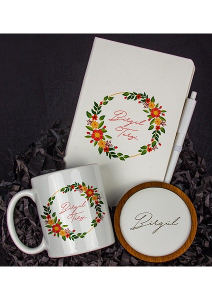 Kişiye Özel Defter Kalem Kupa ve Bardak Altlığı Hediye Seti 103802