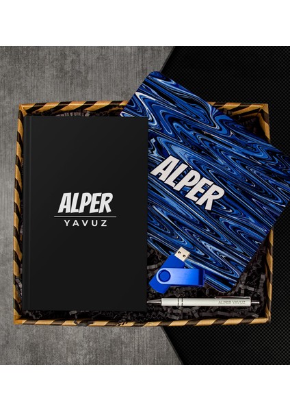 Kişiye Özel Defter & Kalem & Mousepad & USB Bellek Hediye Kutusu 112949