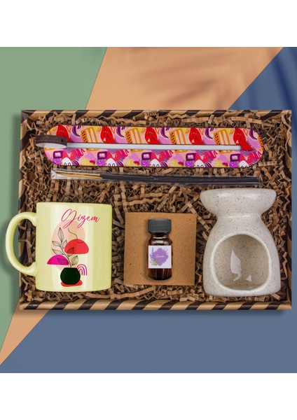 Kişiye Özel Kupa & Buhurdanlık ve Esansı & Tütsü Kayığı ve Tütsüler Hediye Kutusu 111972