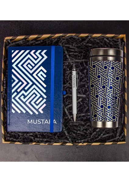 Kişiye Özel Tasarım Defter Kalem & Kişiye Özel Çelik Termos Hediye Kutusu 111534