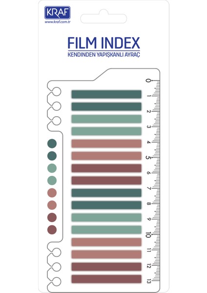 Index Fılm Pp 6 x 45 mm 16'lı x 20 Yaprak Cetvelli Morandı Color 16645 2