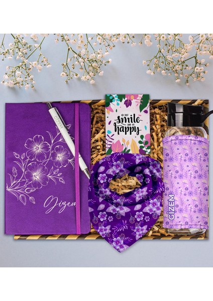 Kişiye Özel Tasarım Defter & Kalem & Matara & Fular Hediye Kutusu 112880