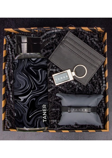Kişiye Özel Matara & Kartlık & Kişiye Özel Deri Bileklik ve Anahtarlık Hediye Kutusu 111565