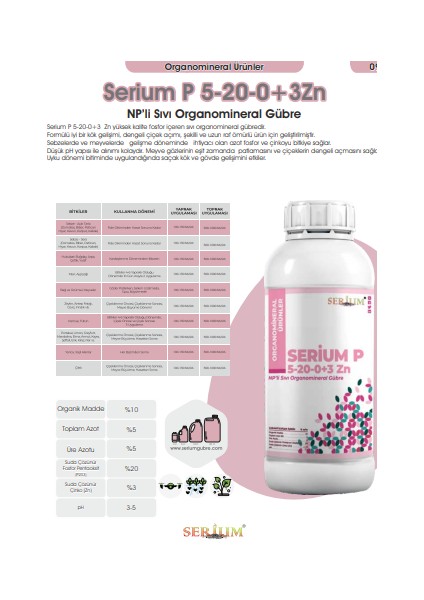 P 3-20-0 Organomineral Sıvı Gübre