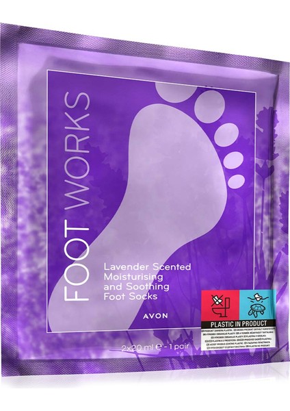 Foot Works Lavanta Kokulu Nemlendirici ve Rahatlatıcı Ayak Çorabı