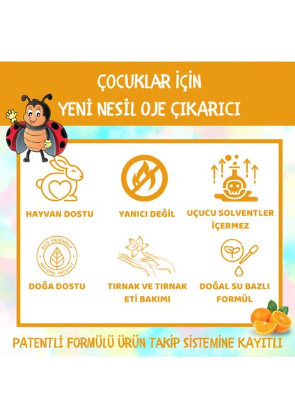 Fresh Up Yeni Nesil Doğal Çocuk Oje Çıkarıcı, Portakal Kokulu 10 ml