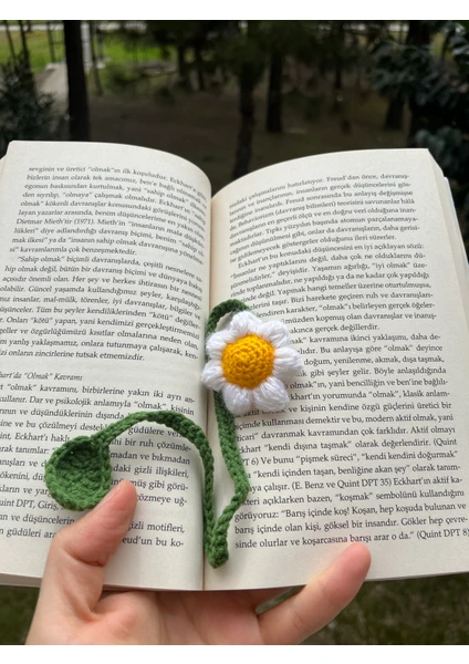 Sumicorn Design Sevimli Amigurumi Örgü Papatya Kitap Ayracı kitap Aksesuarı kitap Severler Için