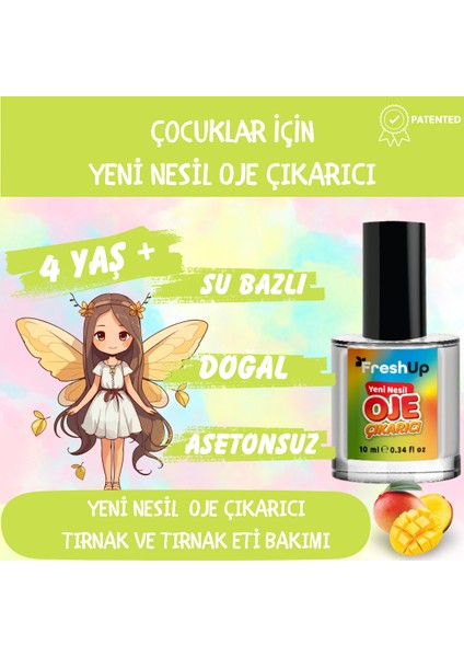 Yeni Nesil Doğal Çocuk Oje Çıkarıcı Mango Kokulu 10 ml