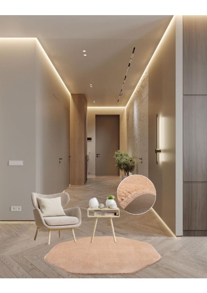 Sekizgen Modern Pelüş Kaymaz Taban Halı Yatak Odası Salon Odası Mutfak Ofis Banyo Paspas Sim
