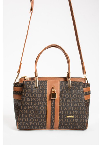 Kadın Kahverengi Taba Yeni Sezon Aksesuarlı 4 Gözlü El ve Omuz Çantası PBU1022 fırsatları