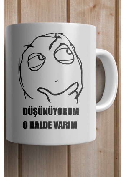 Yılbaşı Hediyesi Kişiye Özel Düşünüyorum O Halde Varım Baskılı Kupa Bardak fiyatları