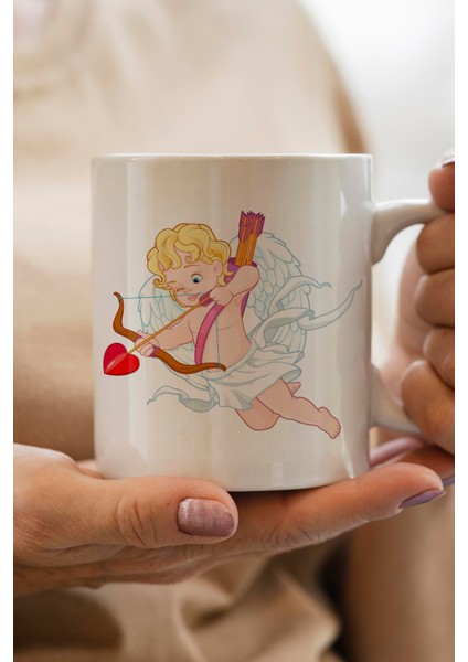 Kalp Atan Melek Kişiye Özel Baskılı Kupa Bardak