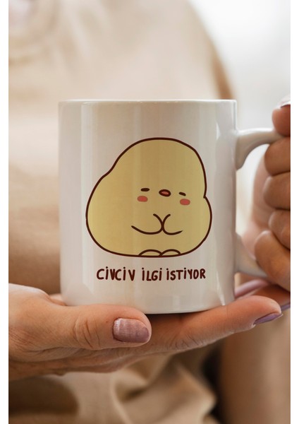 Civciv Ilgi Istiyor Kişiye Özel Baskılı Kupa Bardak