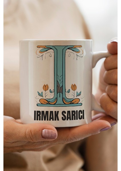 Yılbaşı Hediyesi Kişiye Özel I Harfi Baskılı Kupa Bardak