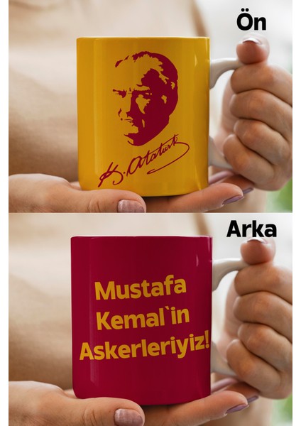 Mustafa Kemal Atatürk Imzalı Tasarımlı Taraftar Hediye Kupa Bardak