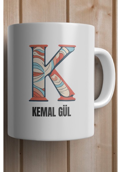 Yılbaşı Hediyesi Kişiye Özel K Harfi Baskılı Kupa Bardak fiyatları