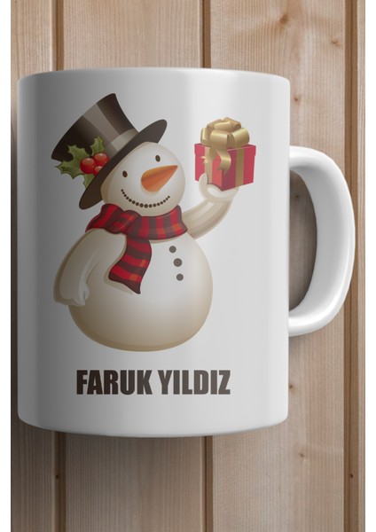 Yılbaşı Hediyesi Kişiye Özel Kardan Adam Baskılı Kupa Bardak fiyatları