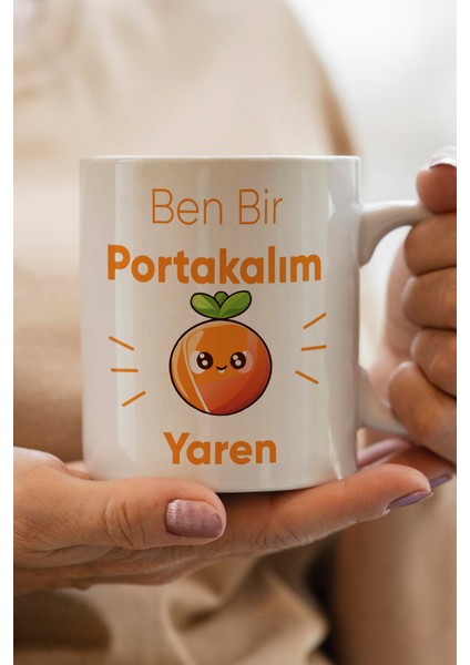 Yılbaşı Hediyesi Kişiye Özel Portakal Baskılı Kupa Bardak