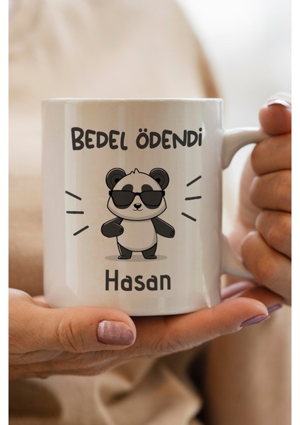 Yılbaşı Hediyesi Kişiye Özel Panda Baskılı Kupa Bardak
