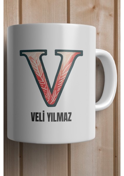 Yılbaşı Hediyesi Kişiye Özel V Harfi Baskılı Kupa Bardak fiyatları