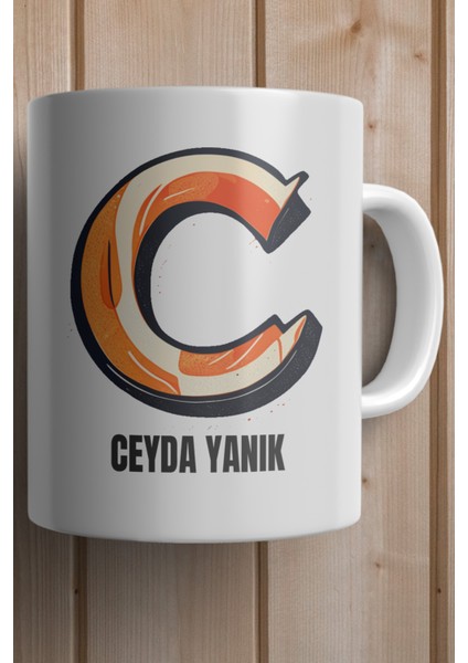 Yılbaşı Hediyesi Kişiye Özel C Harfi Baskılı Kupa Bardak fiyatları