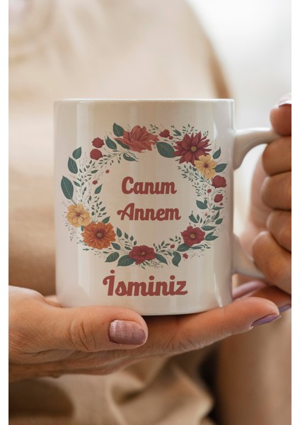 Yılbaşı Hediyesi Kişiye Özel Annem Baskılı Kupa Bardak