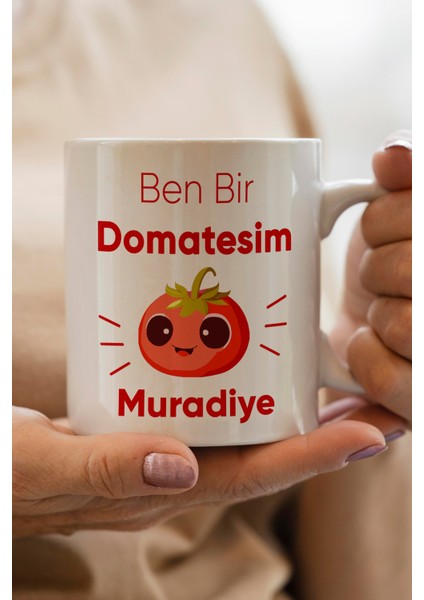 Yılbaşı Hediyesi Kişiye Özel Domates Baskılı Kupa Bardak