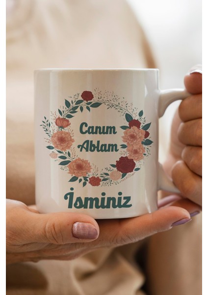 Yılbaşı Hediyesi Kişiye Özel Ablam Baskılı Kupa Bardak