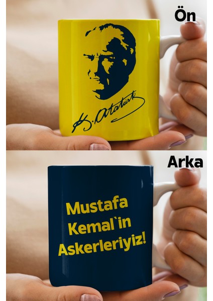 Mustafa Kemal Atatürk Imzalı Tasarımlı Taraftar Kupa Bardak