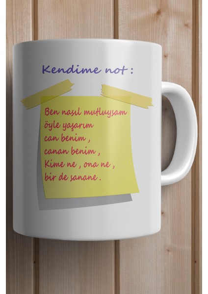 Kendime Not Kişiye Özel Baskılı Kupa Bardak fiyatları