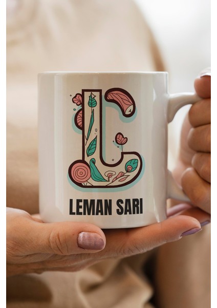 Yılbaşı Hediyesi Kişiye Özel L Harfi Baskılı Kupa Bardak