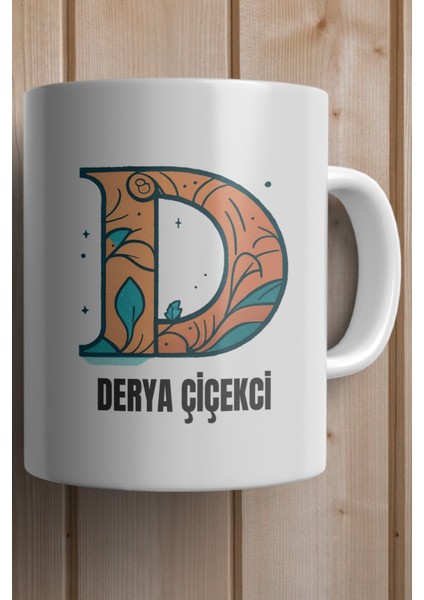 Yılbaşı Hediyesi Kişiye Özel D Harfi Baskılı Kupa Bardak fiyatları