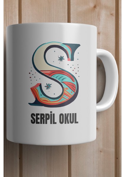 Yılbaşı Hediyesi Kişiye Özel S Harfi Baskılı Kupa Bardak fiyatları