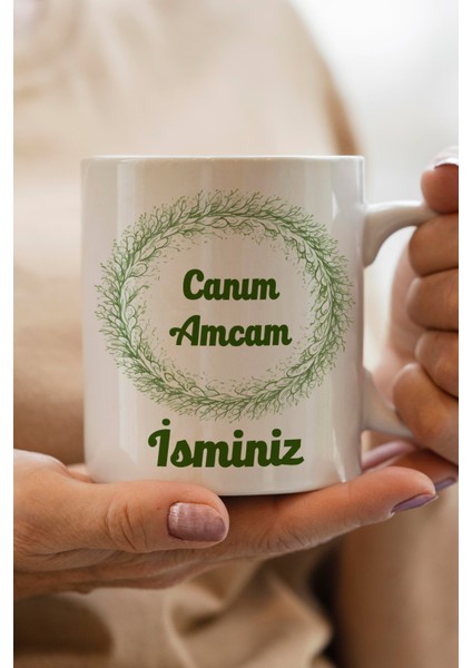 Yılbaşı Hediyesi Kişiye Özel Amcam Baskılı Kupa Bardak