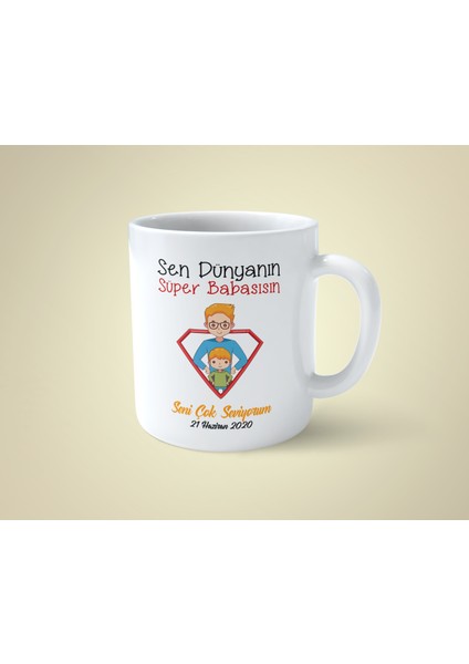 Babalar Günü Temalı Yılbaşı Hediyesi Kişiye Özel Kupa Bardak