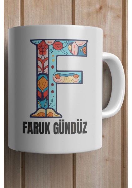 Yılbaşı Hediyesi Kişiye Özel F Harfi Baskılı Kupa Bardak fiyatları