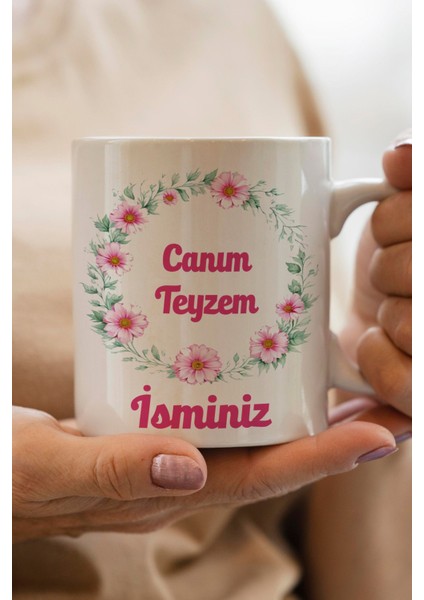 Yılbaşı Hediyesi Kişiye Özel Teyzem Baskılı Kupa Bardak