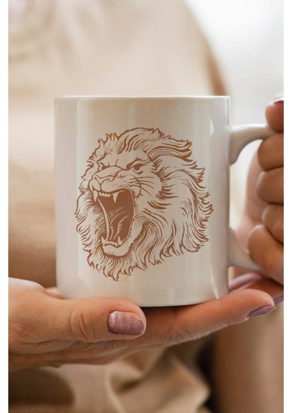 Aslan Figürlü Kişiye Özel Baskılı Kupa Bardak