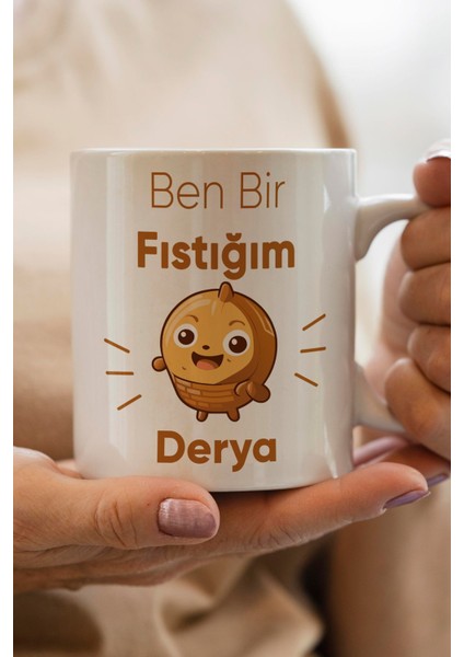 Yılbaşı Hediyesi Kişiye Özel Fıstık Baskılı Kupa Bardak