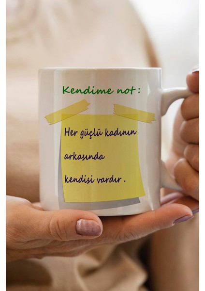 Kendime Not Kişiye Özel Baskılı Kupa Bardak