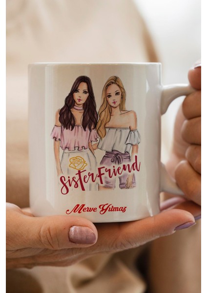 Yılbaşı Hediyesi Kişiye Özel Arkadaş Temalı Kupa Bardak