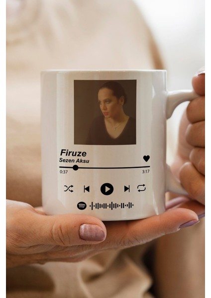 Sezen Aksu Firuze Spotify Kodlu Kişiye Özel Baskılı Kupa Bardak