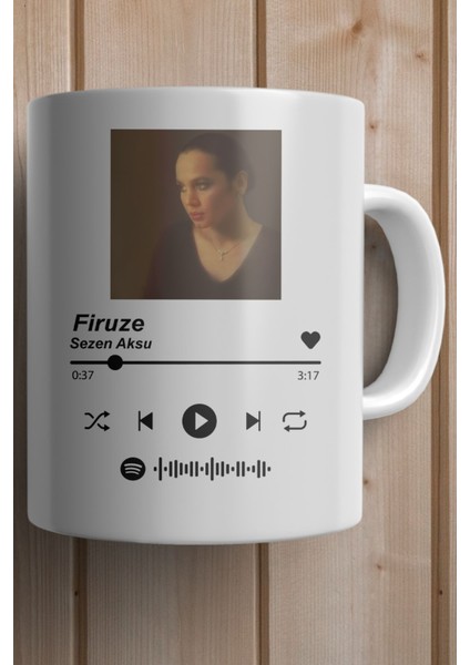 Sezen Aksu Firuze Spotify Kodlu Kişiye Özel Baskılı Kupa Bardak fiyatları