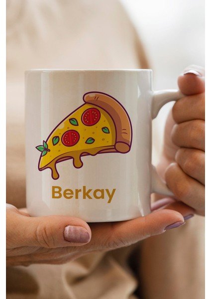 Pizza Yılbaşı Hediyesi Kişiye Özel Kupa Bardak