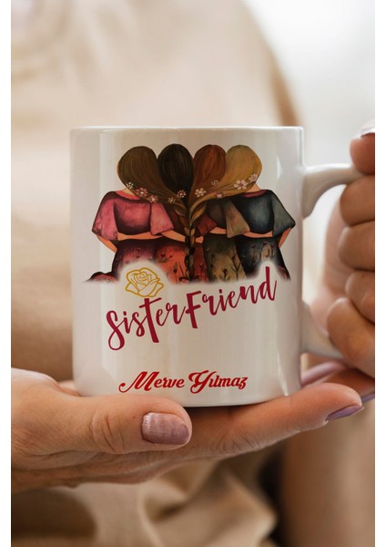 Yılbaşı Hediyesi Kişiye Özel Arkadaş Temalı Kupa Bardak