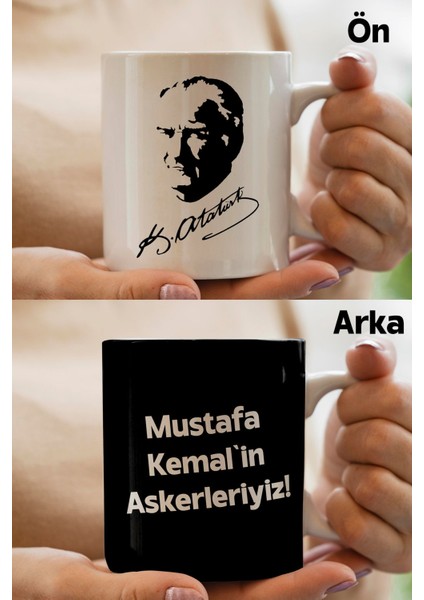 Mustafa Kemal Atatürk Imzalı Tasarımlı Taraftar Hediye Kupa Bardak