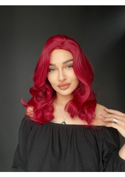 Kahkülsüz Medikal Orta Boy Dalgalı Peruk Medikal Kızıl fiyatları